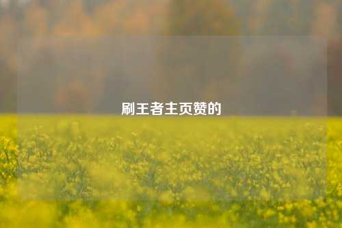 刷王者主页赞的
