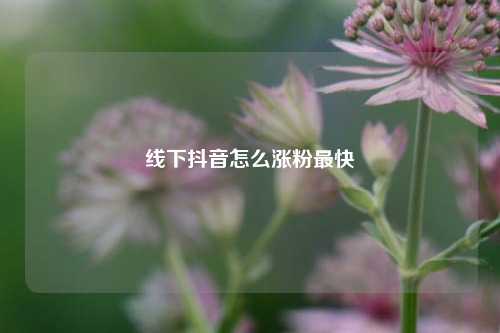 线下抖音怎么涨粉最快